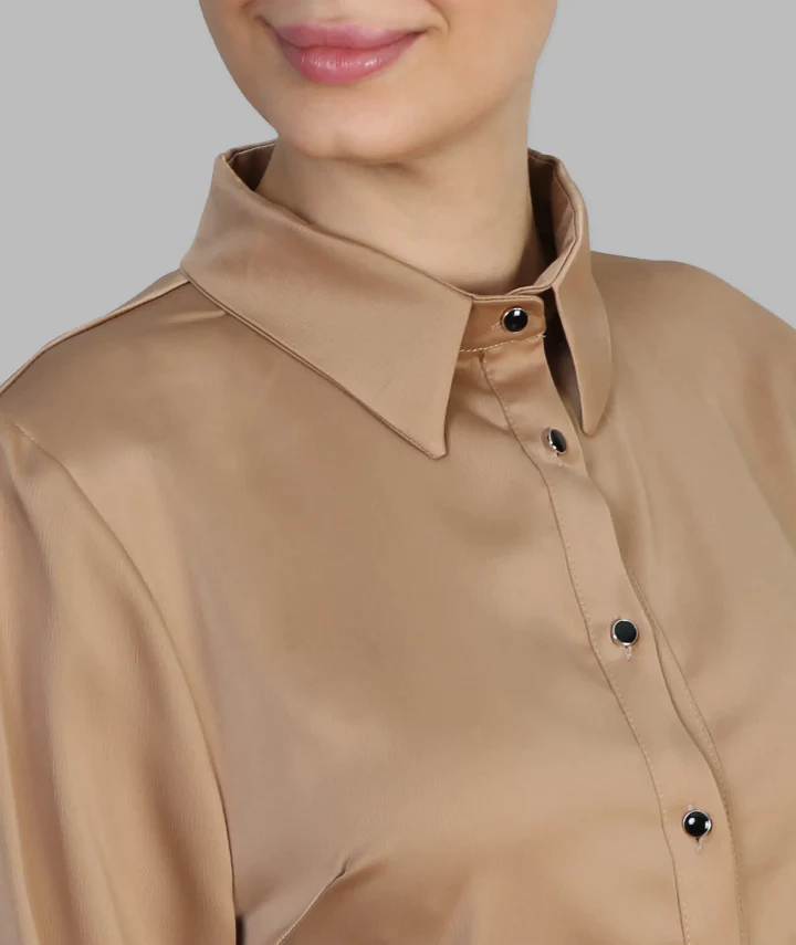 شومیز یقه پیراهنی نیلین