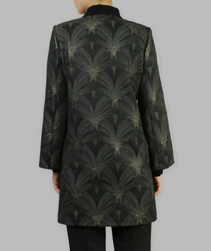مانتو یقه گرد طرح گل لاله