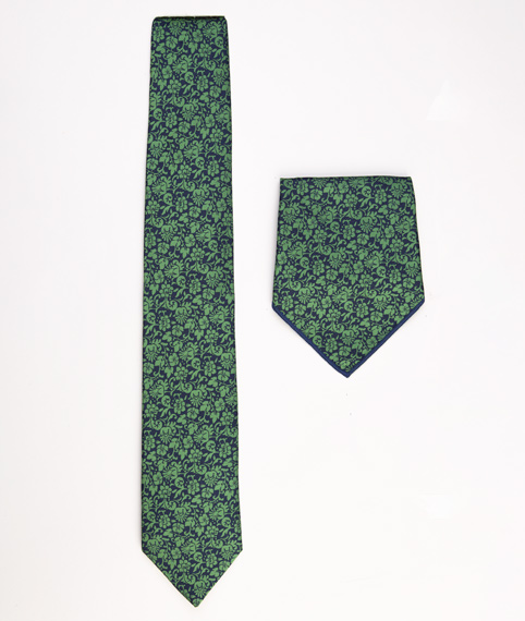 کراوات سبز طرحدار (پوشت دار)