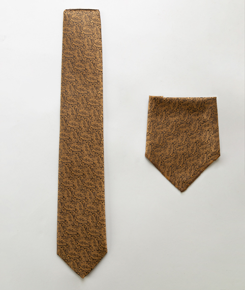 کراوات دو رنگ مشکی-طلایی
