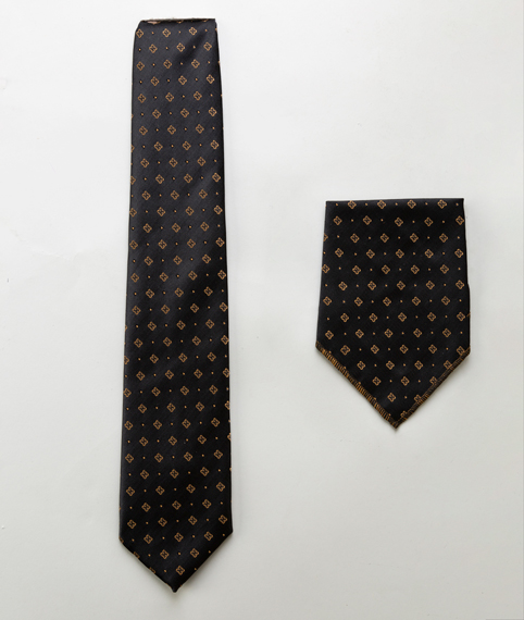 کراوات مشکی-طلایی دو رنگ 