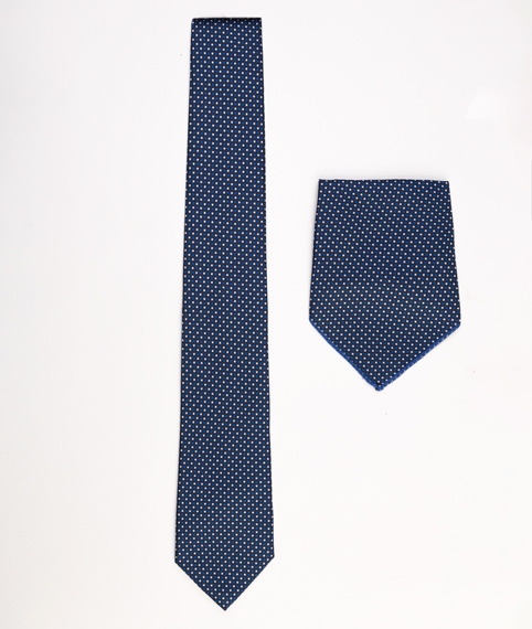 کراوات طرحدار سفید-آبی (پوشت دار)