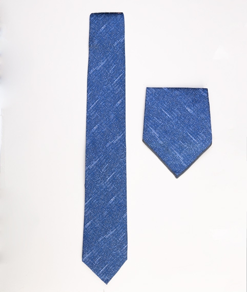 کراوات آبی درباری طرحدار (پوشت دار)