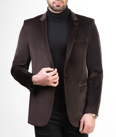 کت تک  مردانه قهوه‌ای