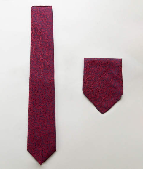 کراوات پارچه‌ای قرمز دو رنگ 