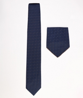 کراوات آبی تیره طرحدار (پوشت دار) 