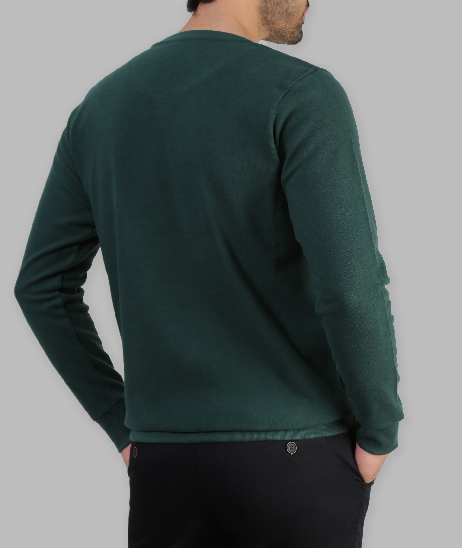 پلیور بافت  مردانه یقه گرد ماتیا سبز تیره